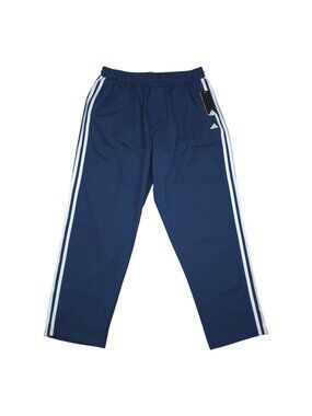 Adidas Mens XL Golf Track Pants Crew Navy Blue White Stripes Polyester
